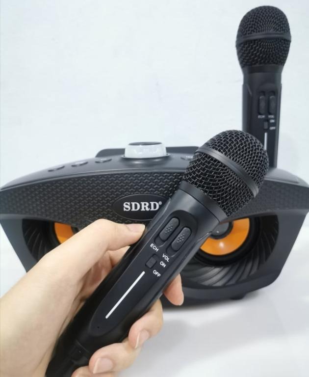 SDRD SD-306/ PLUS Wireless Bluetooth Dual Microphone Karaoke Portable ...