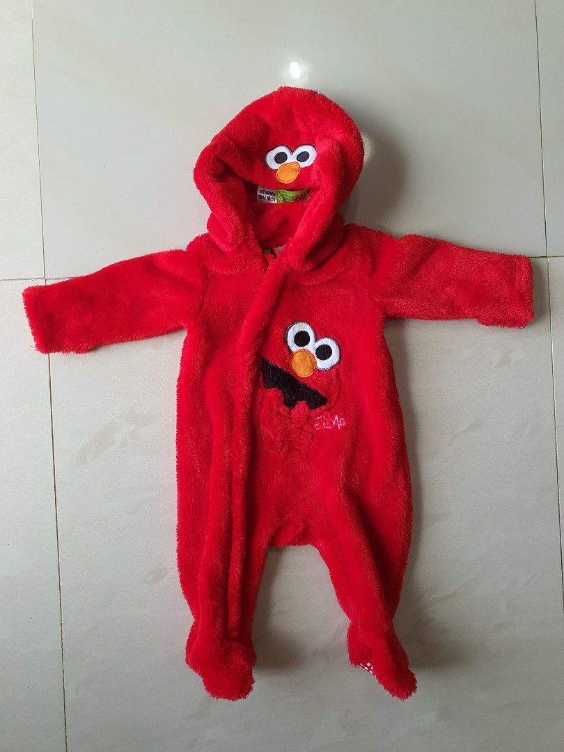 Sesame street Elmo baby costume/ jumpsuit with hoodie, Babies & Kids