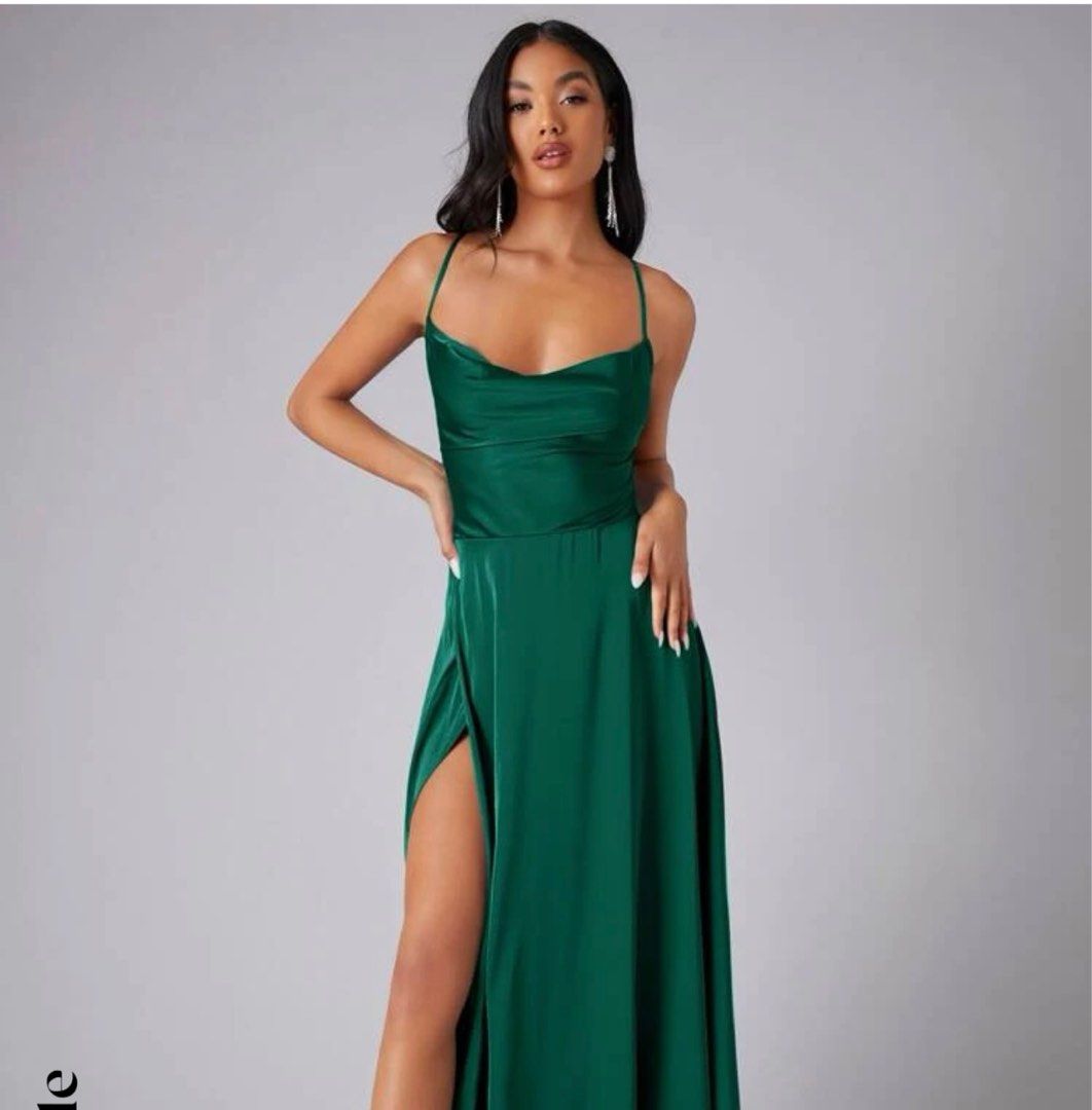 Emerald Green Maxi Dress - Backless Satin Dress - Maxi Dress - Lulus