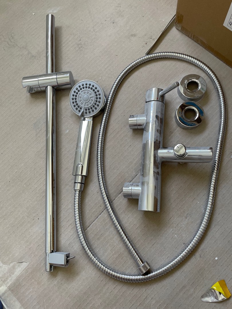 Shower set with mixer, Furniture & Home Living, Bathroom & Kitchen Fixtures on Carousell