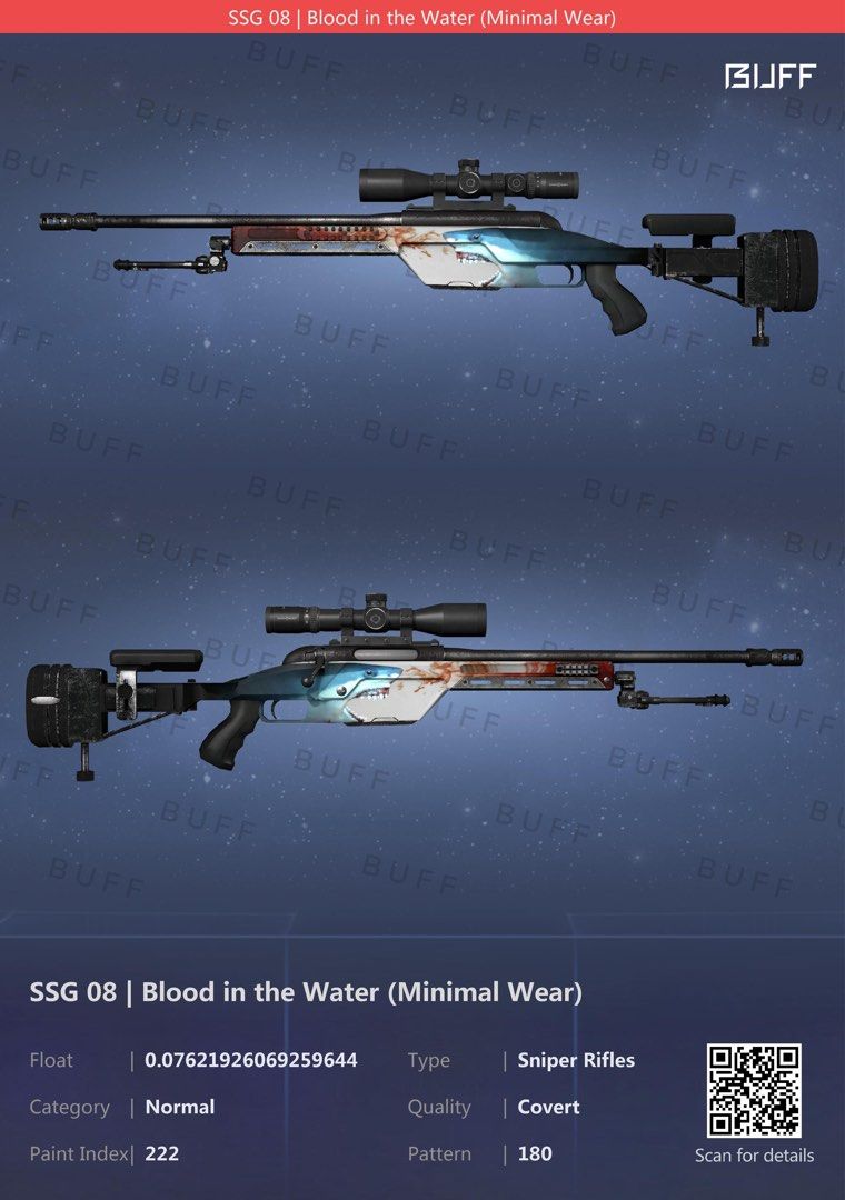 Ssg 08 Blood In The Water Mw SSG 08 Blood In the Water MW CSGO, Video Gaming, Gaming Accessories, In