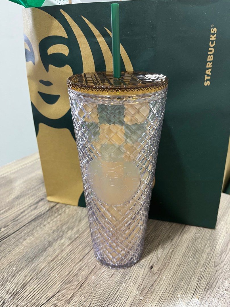 Starbucks Summer 2023 Yellow Bling Cold Cup with Elephant Stopper (24oz),  Furniture & Home Living, Kitchenware & Tableware, Water Bottles & Tumblers  on Carousell