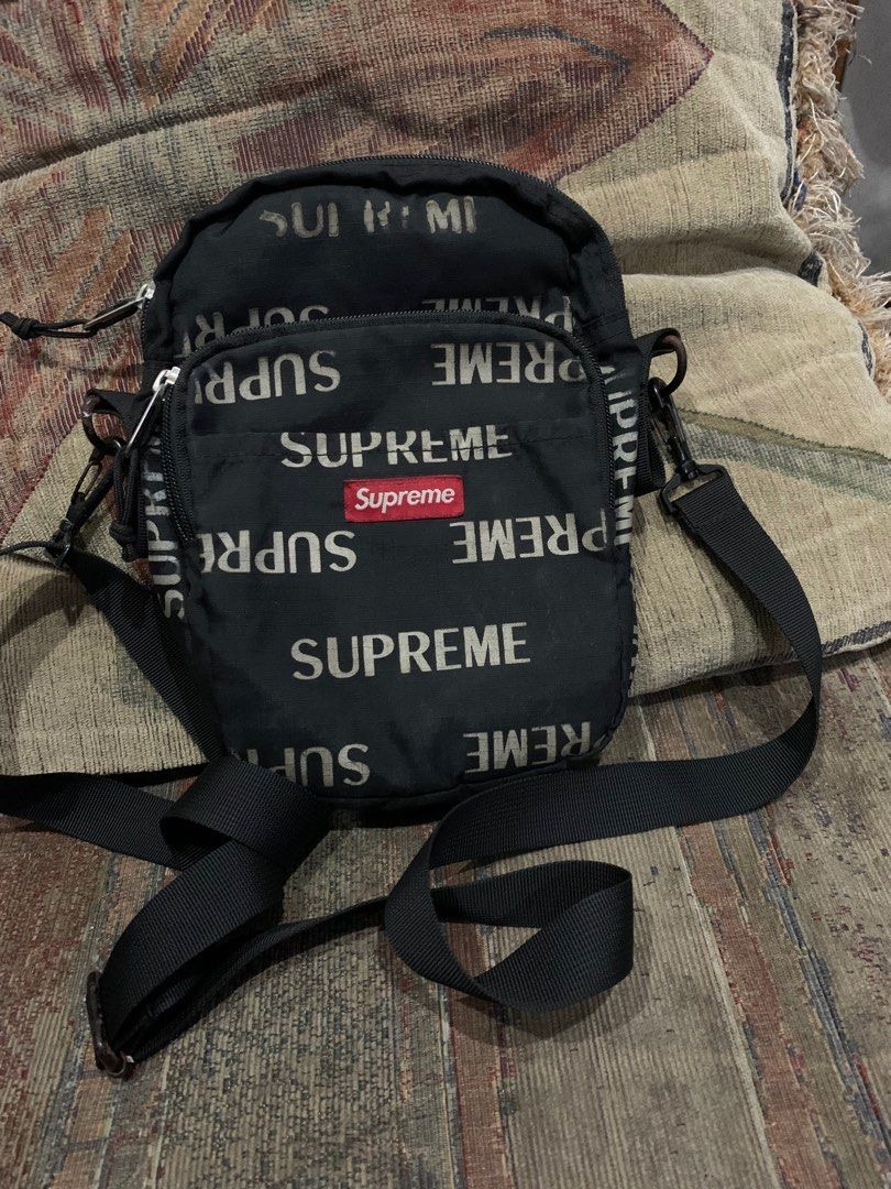 Supreme 3M Reflective Repeat Shoulder Bag Black