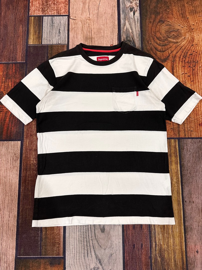 Supreme Stripe Pocket tee, Men's Fashion, Tops & Sets, Tshirts