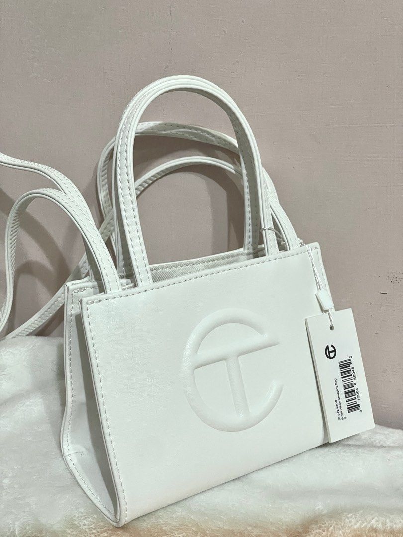Telfar white shopping bag store