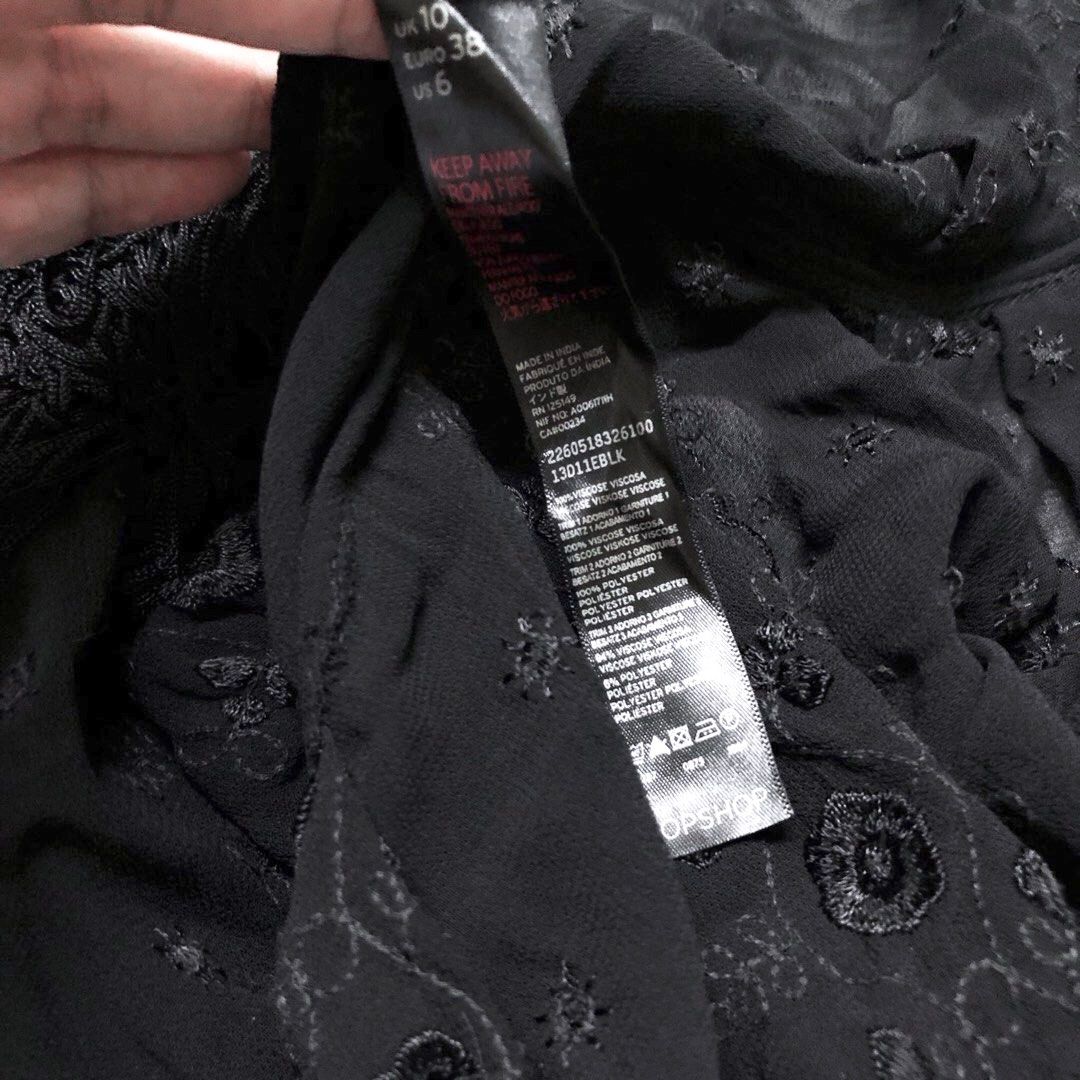 Topshop sheer black best sale blouse