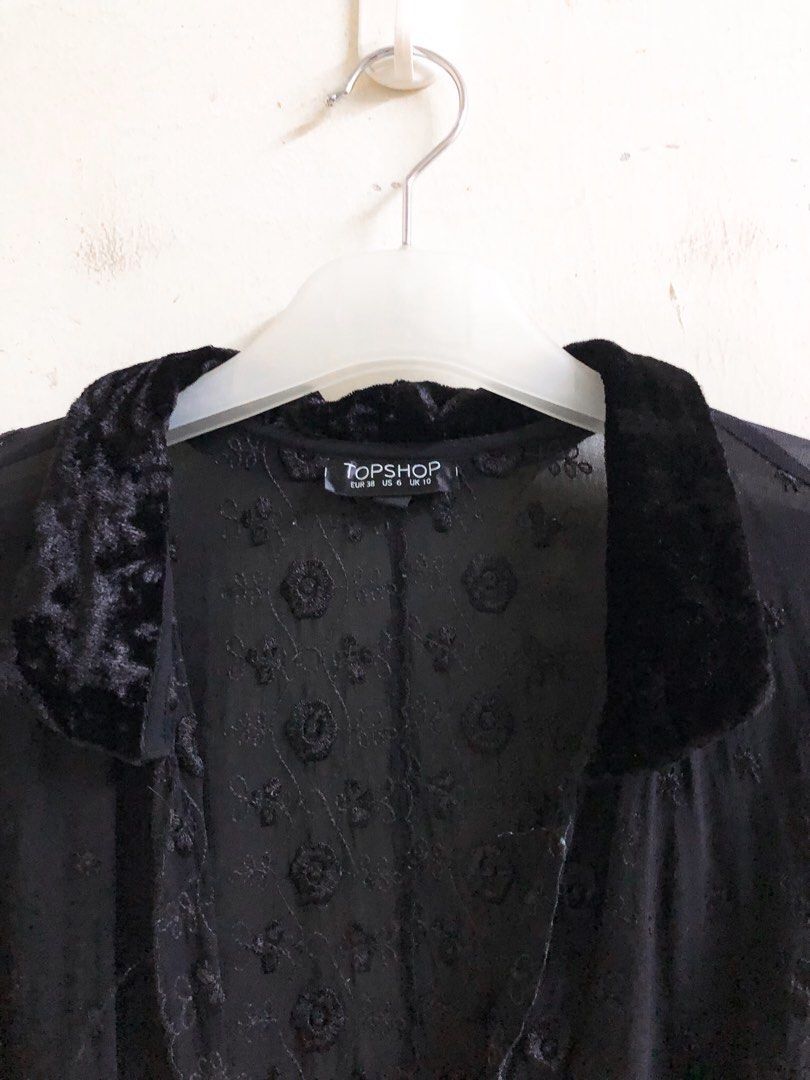TOPSHOP SHEER BLACK TOP Women s Fashion Tops Blouses on