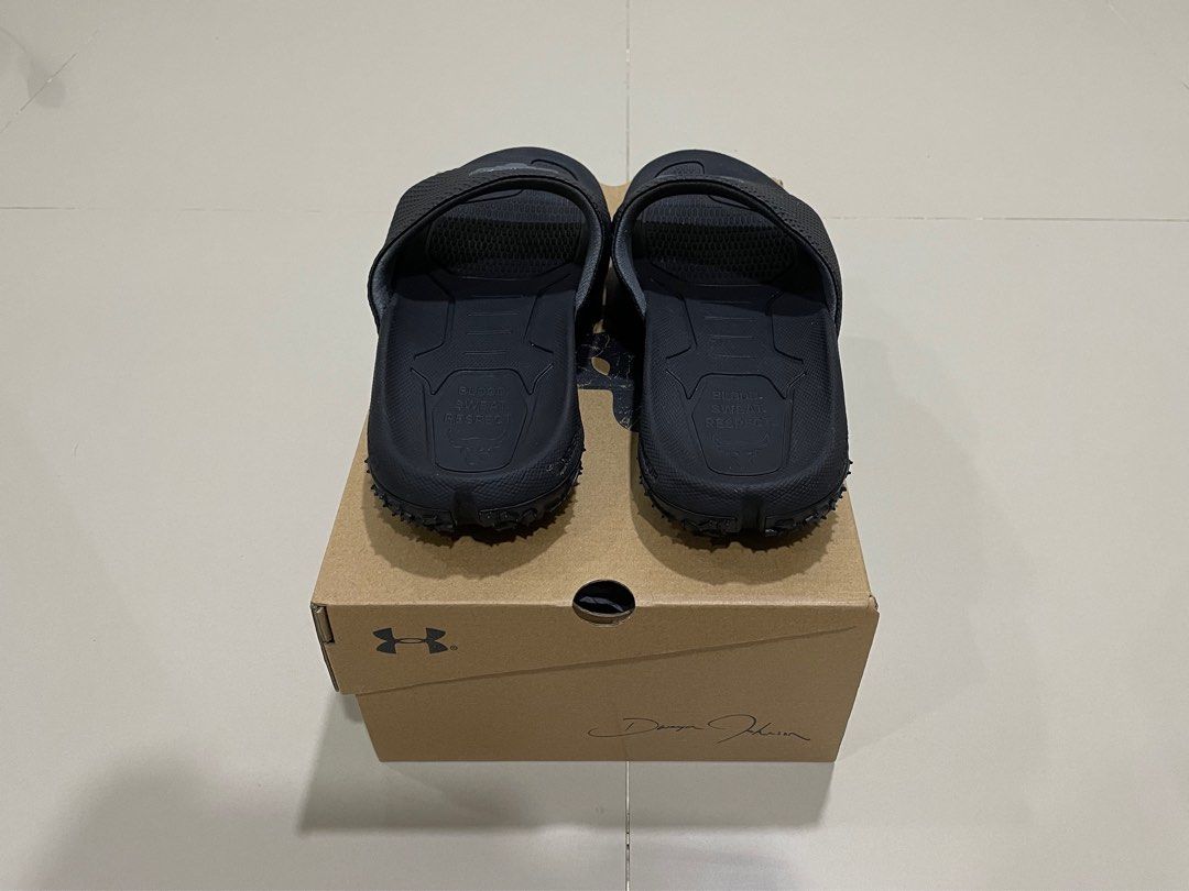 Under Armour x Project Rock Slides, Men's Fashion, Footwear, Flipflops