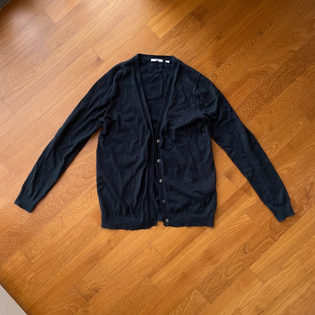 Uniqlo Black Button Down Cardigan Jacket