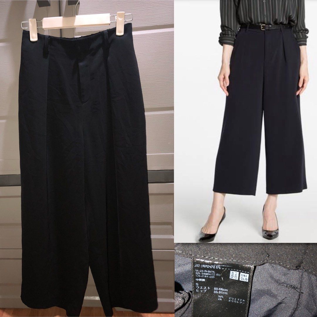 Uniqlo Black Wide Leg Trousers, Women's Fashion, Bottoms, Other Bottoms on  Carousell