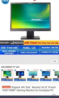 Unused Lenovo monitor 19inches