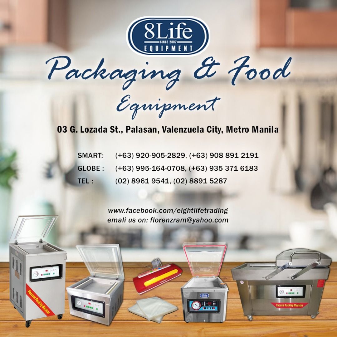 Vacuum Packing Machine Vacuum Sealer Machine (Category: Coffee Machines & Makers) located in Valenzuela. Submitted by eightlife_trading (Listing ID 244222323, Image 3). Description: OTHER AVAILABLE PRODUCTS: • Vacuum Bags • Hand Sealer All Metal Series • Foot Sealer Series • Band Sealer • Induction Sealer Series • Shrink Machine Series • Coding and Labeling Machines • Air Compressor • Weighing Scale • Manual Forklift Pallet Stacker • Electric cap