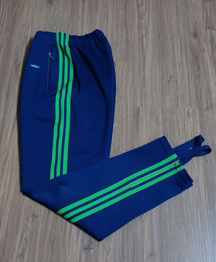 Vintage Navy and Green Adidas Track Pants