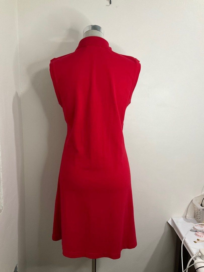 VINTAGE Thomas Burberry Red Polo Dress Burberry Tennis Dress Fits Medium Large Asian Frames Women s Fashion Dresses Sets Dresses on Carousell