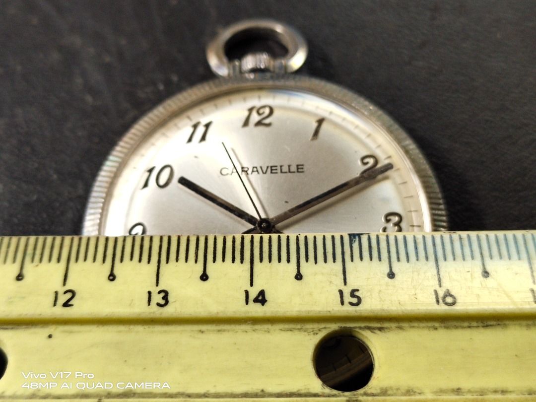 Vtg Caravelle by Bulova Mechanical Hand Winding Pocket Watch