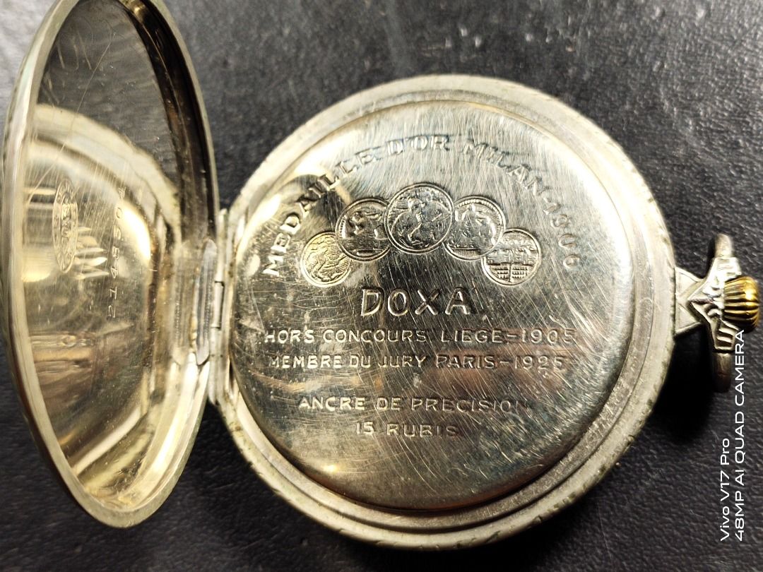 Vtg Doxa Milan 1906 Mechanical Hand Winding Pocket Watch Men s