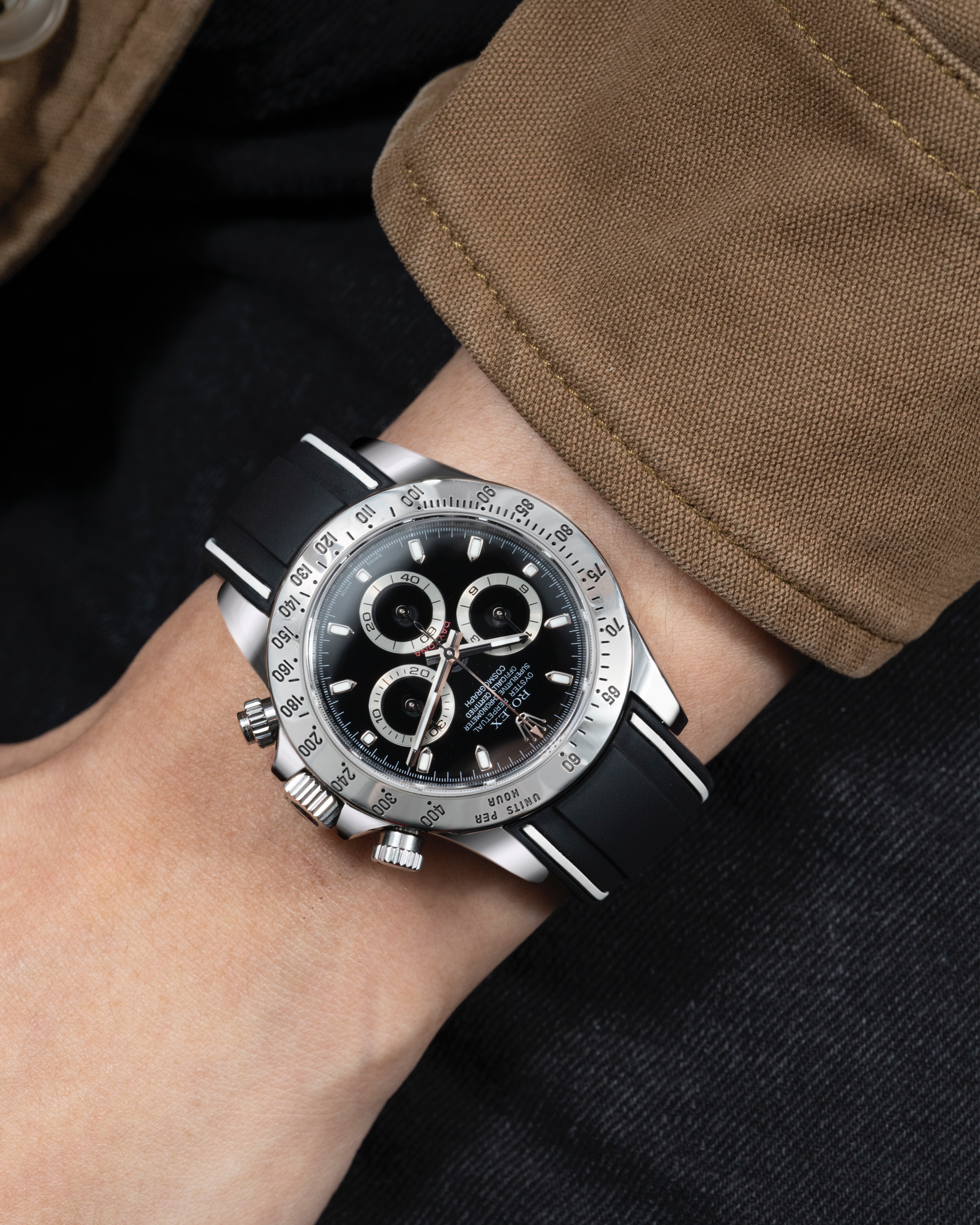 Rolex daytona steel rubber strap on sale