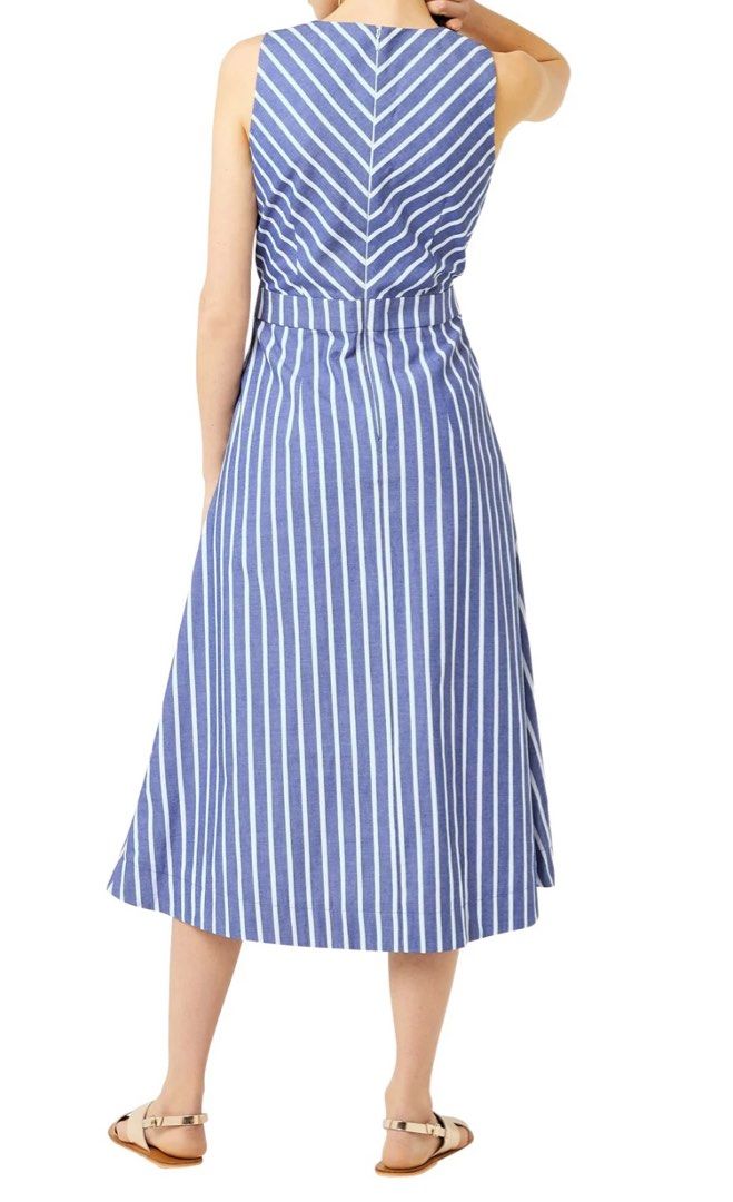 Warehouse chevron stripe midi sales dress