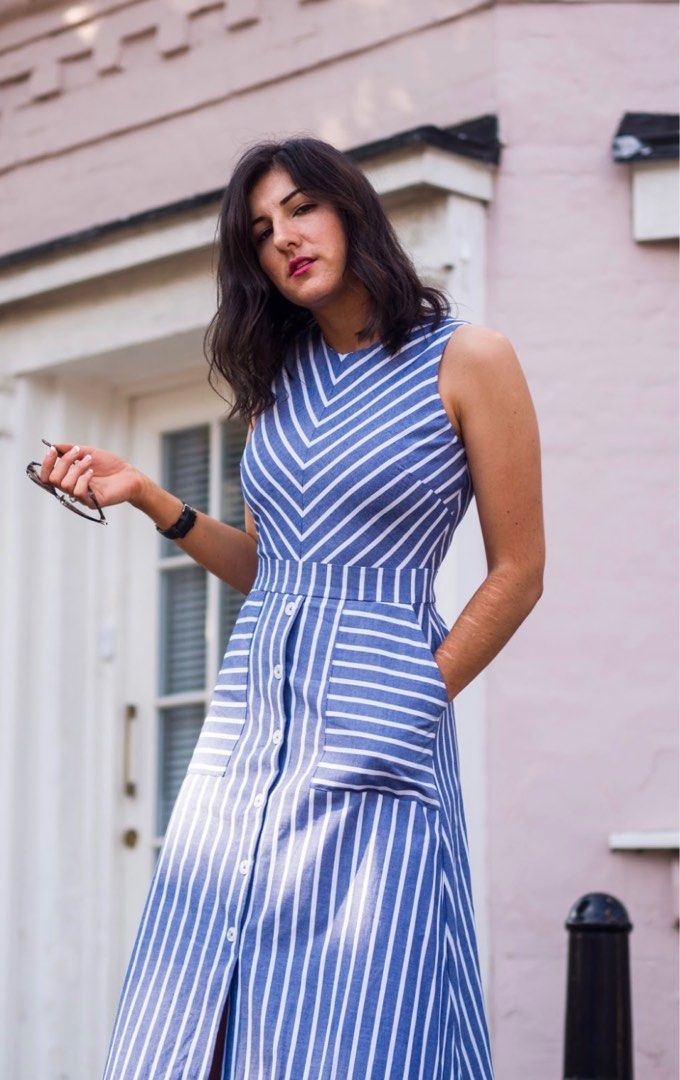Warehouse stripe dress cheap