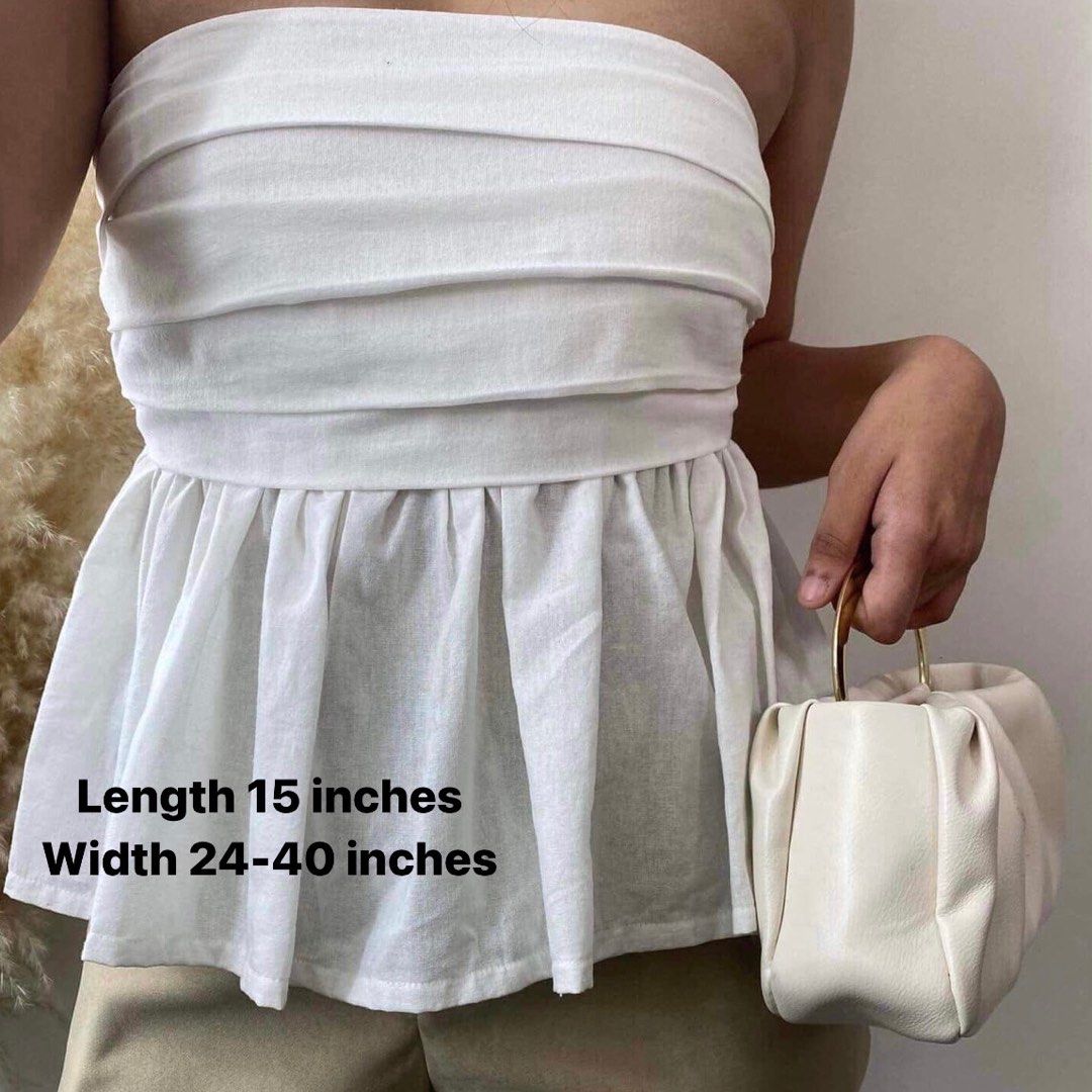 White peplum 2025 tube top