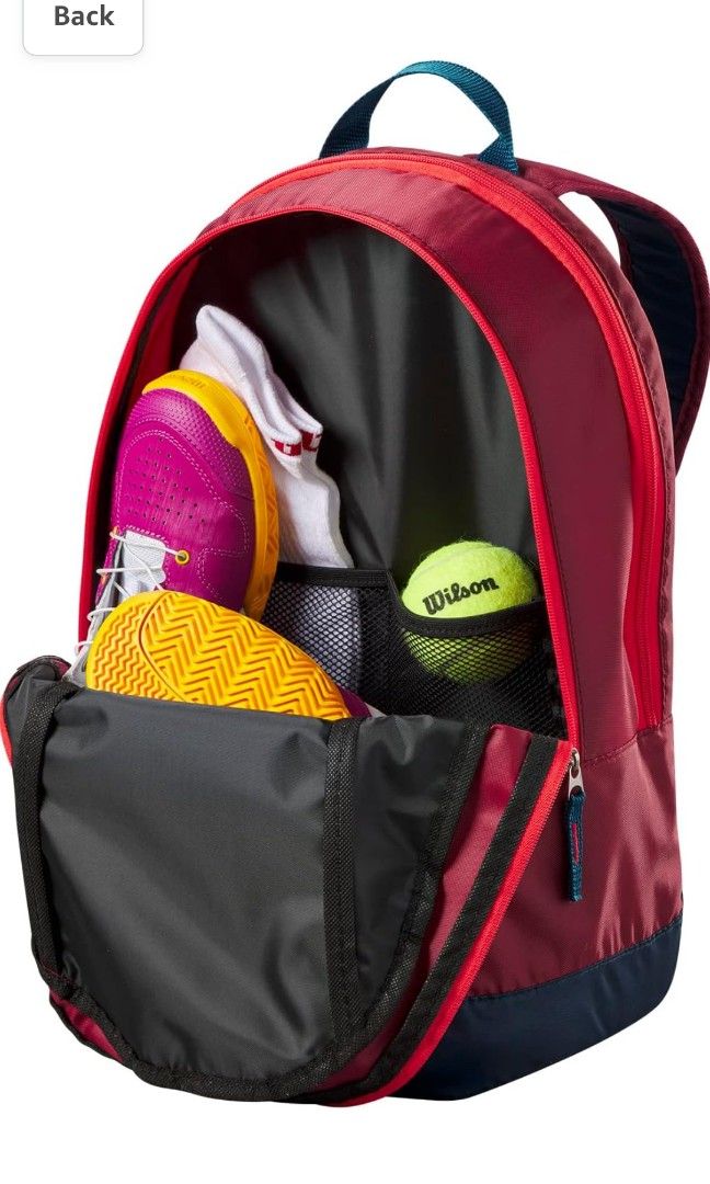 WILSON Junior Tennis Backpack 2 Pack, Red/Infrared, Everything Else