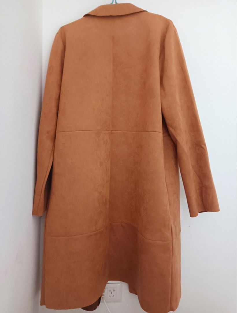 Zara faux online suede coat