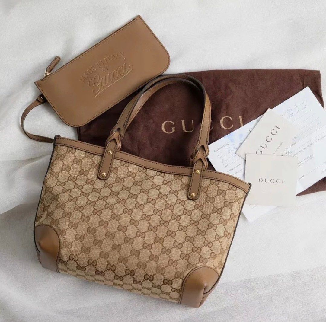 Authentic GUCCI Tan Leather Tote Shoulder Bag Made in Italy 109156 | eBay