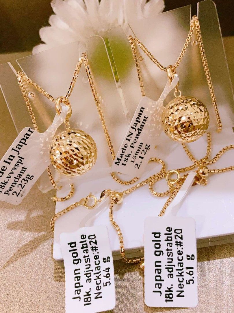 【割引純正】Japan gold 18金　Ball necklace アクセサリー