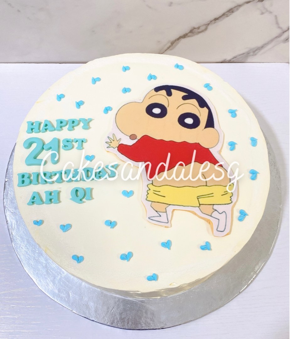 🍭 Shin Chan 🍭 Fresh Cream Cake #paulineshomemademalacca | Diy birthday  cake, Mickey birthday cakes, Creative birthday cakes