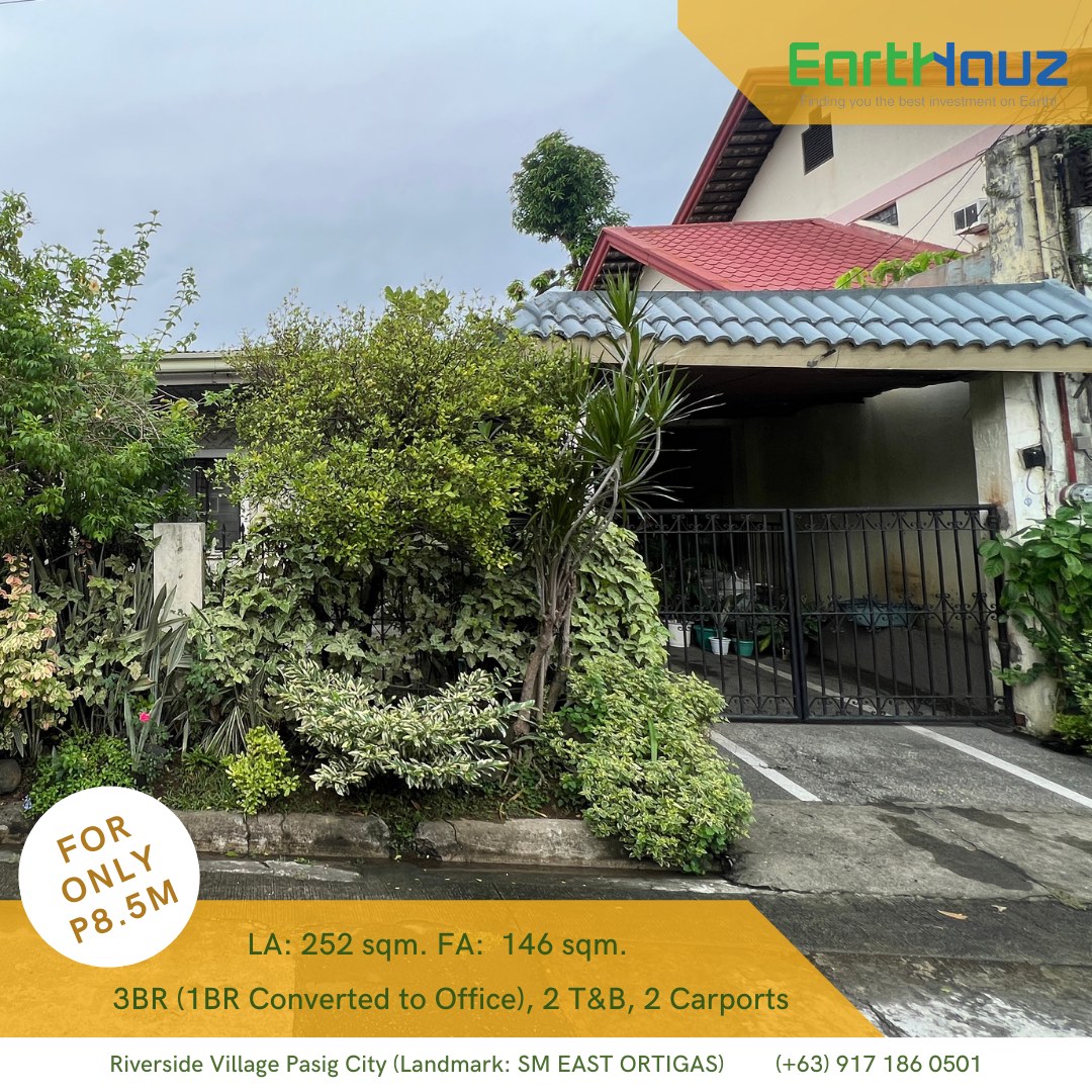 3BR Bungalow House and Lot located at Riverside Village, Brgy. Sta Lucia Pasig (Near SM East