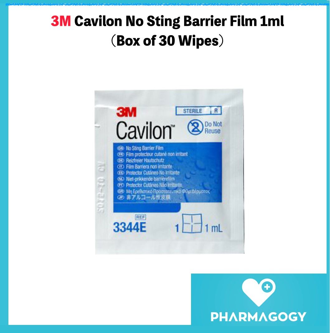 3M Cavilon No Sting Barrier Film 1ml Box of 30 Wipes, Health