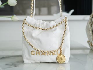 𝗖𝗛𝗔𝗡𝗘𝗟✦ 23s spring and summer new 22Mini bag original leather white 🤍