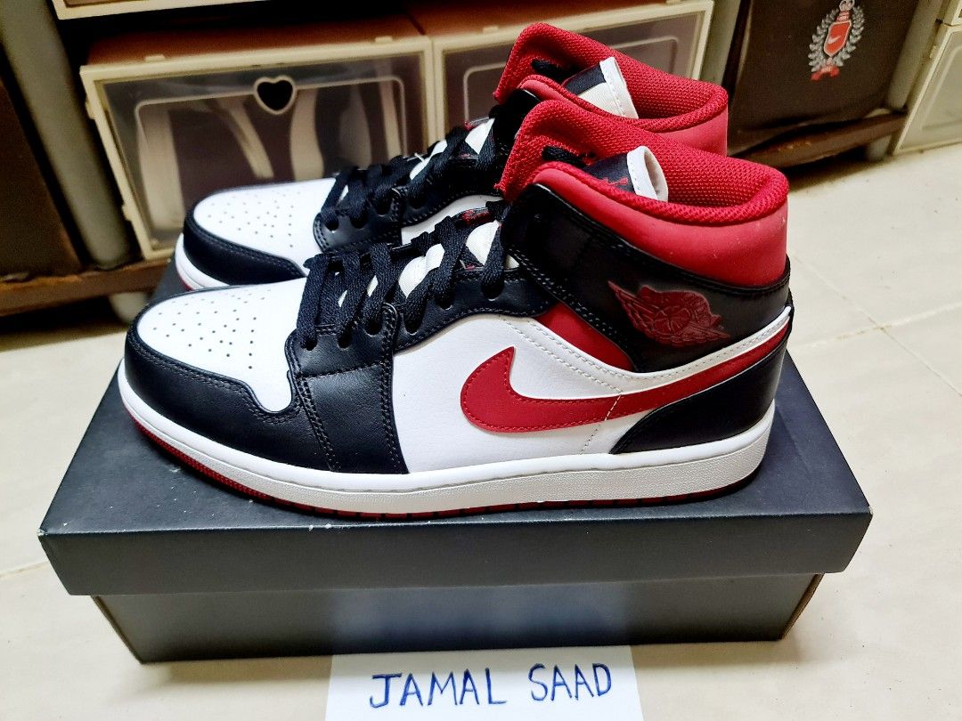 Nike air jordan 1 mid gym red/black-white 18 deals fa-i