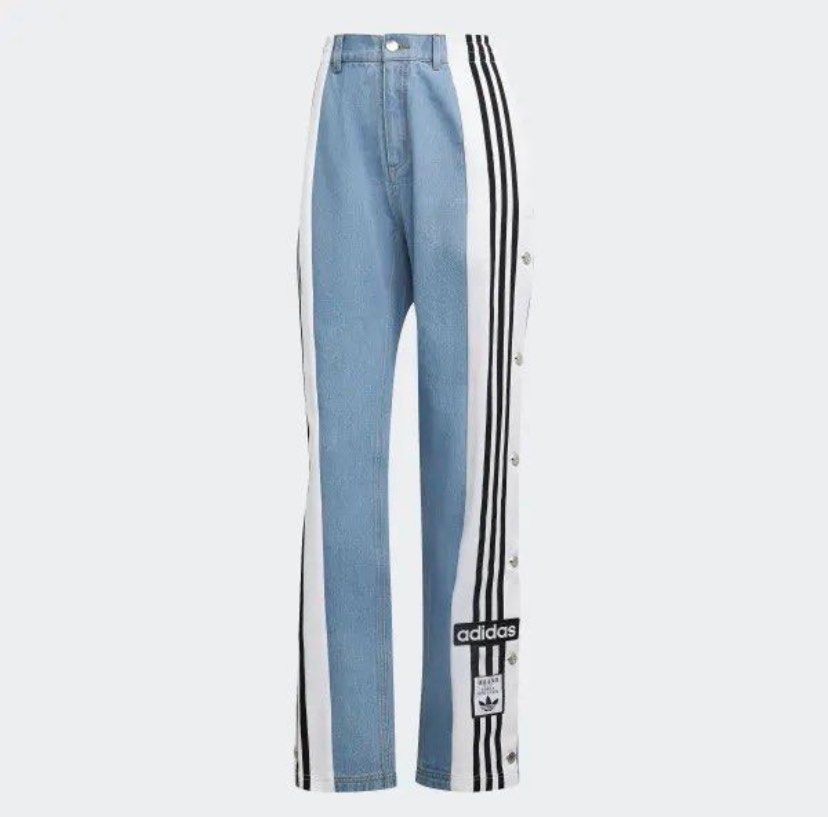 Adidas Adibreak Denim Jeans Button Pants, Women's Fashion, Bottoms