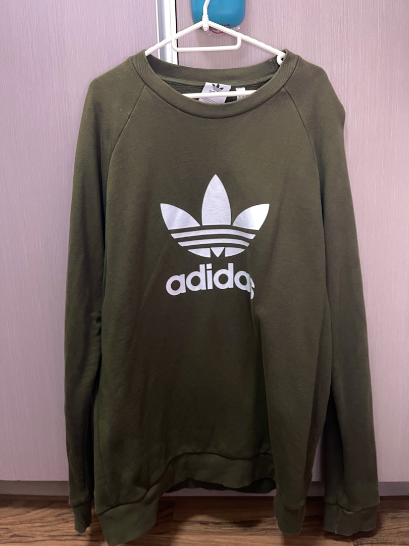 Adidas olive green sweater outlet