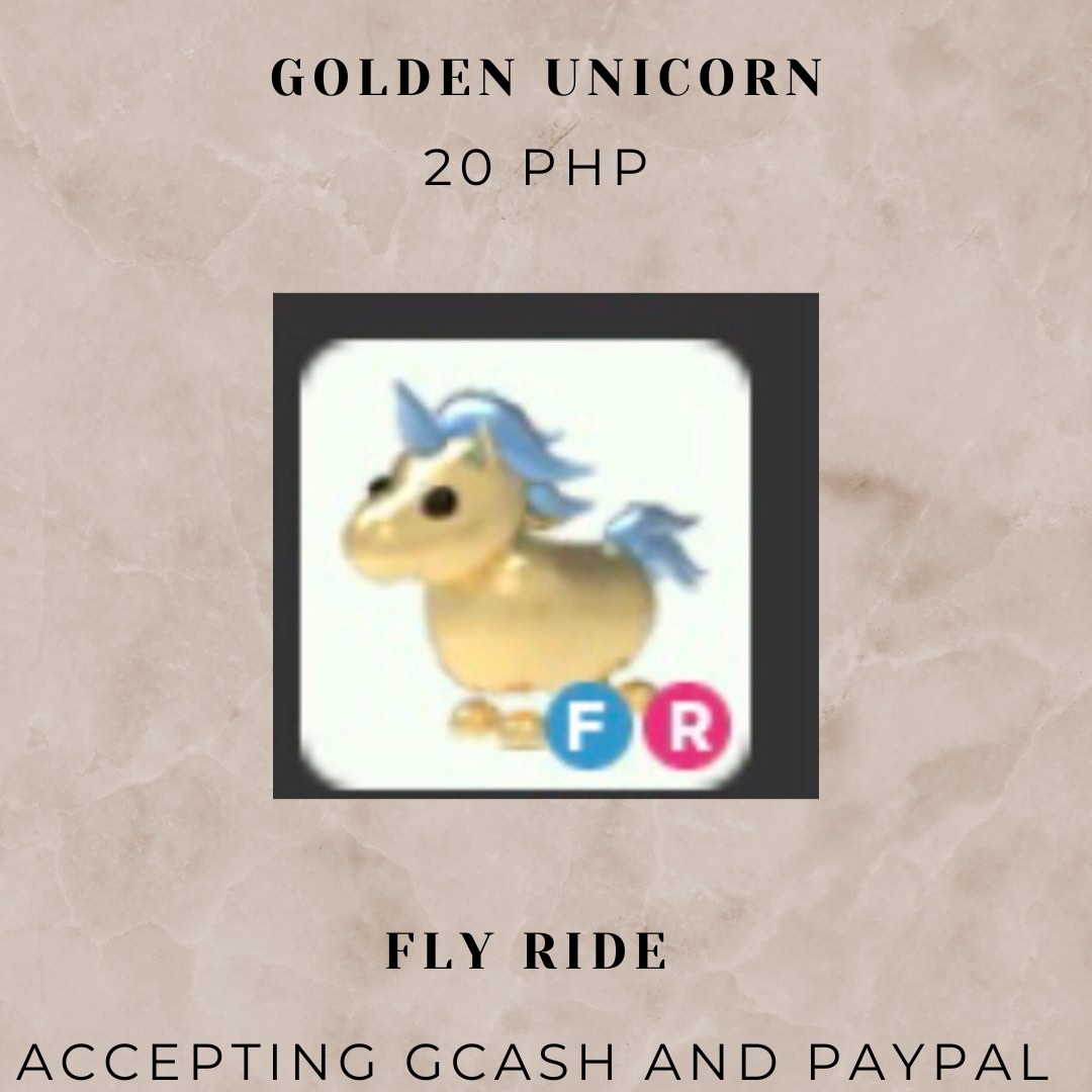Adopt Me Pets Golden Unicorn, Video Gaming, Gaming Accessories, In