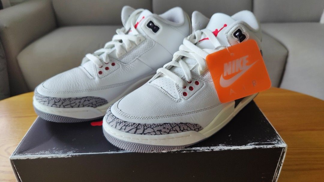 White red grey jordan 3 online