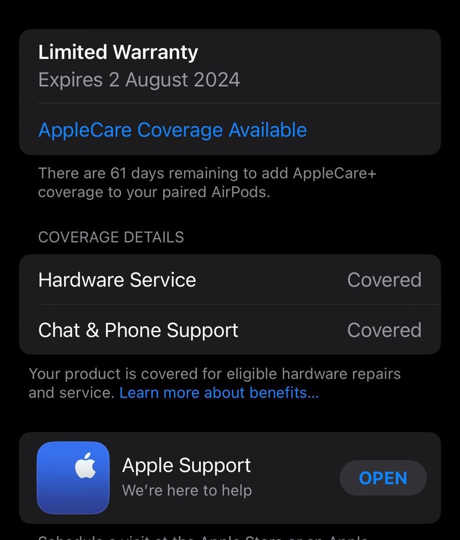 AirPod pro 2 Limited Warranty Expires 2 August 2024, Audio, Earphones