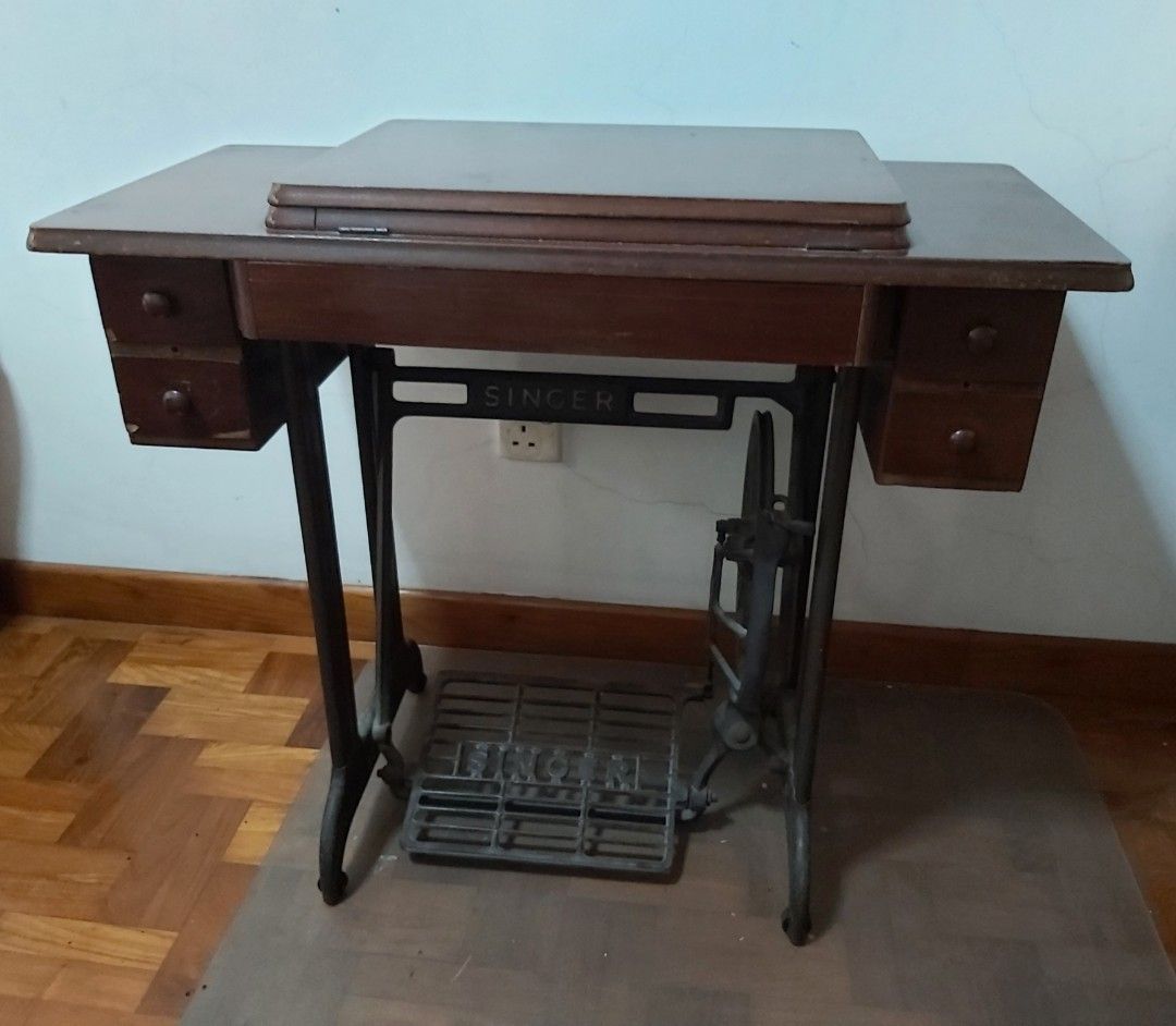 Antique Sewing Machine Table, Furniture & Home Living, Furniture, Other ...