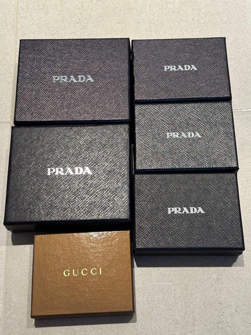 Authentic Empty Prada Boxes (Category: Accessories) located in Singapore. Submitted by jxune (Listing ID 1243200154, Image 1). Description: Authentic Prada Boxes at $10 each.