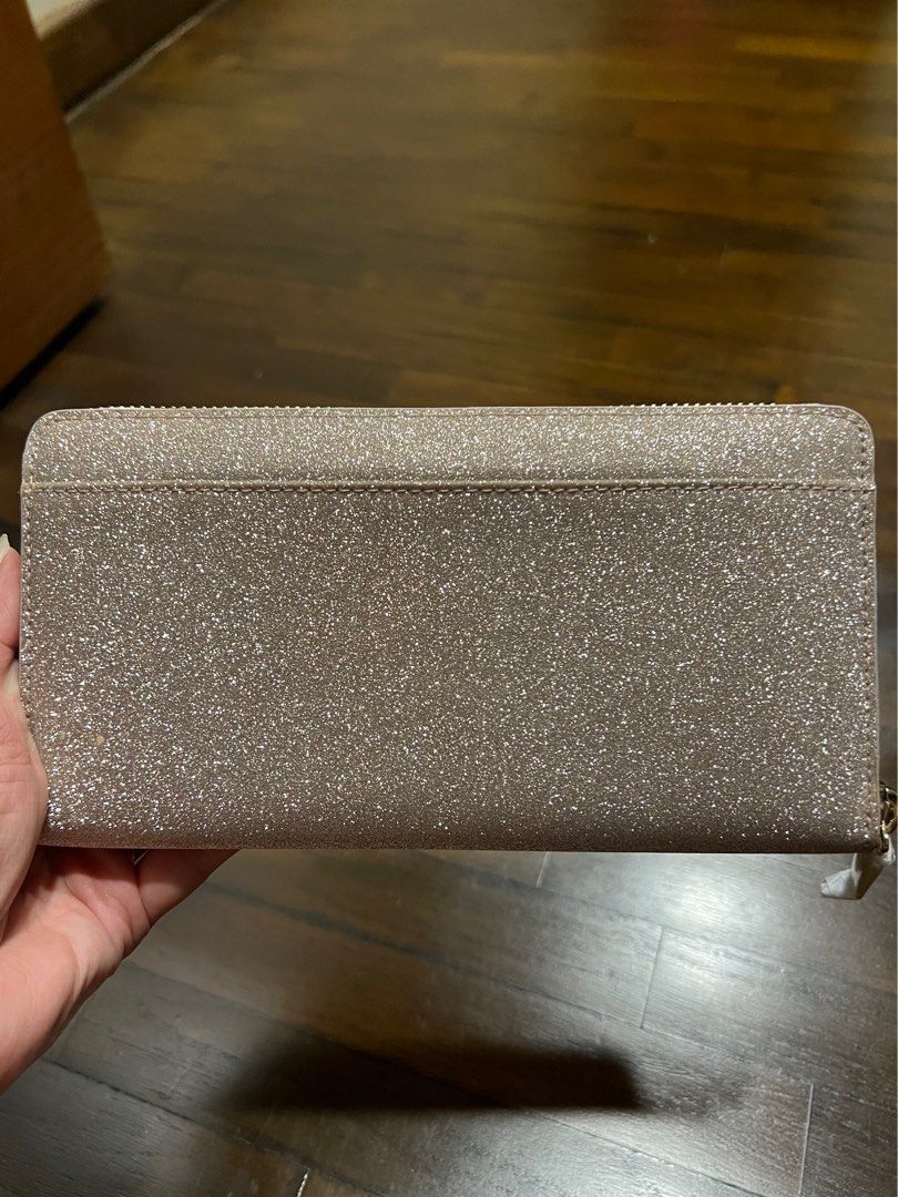 Authentic Kate Spade Glitter Wallet Rose Gold Women s Fashion