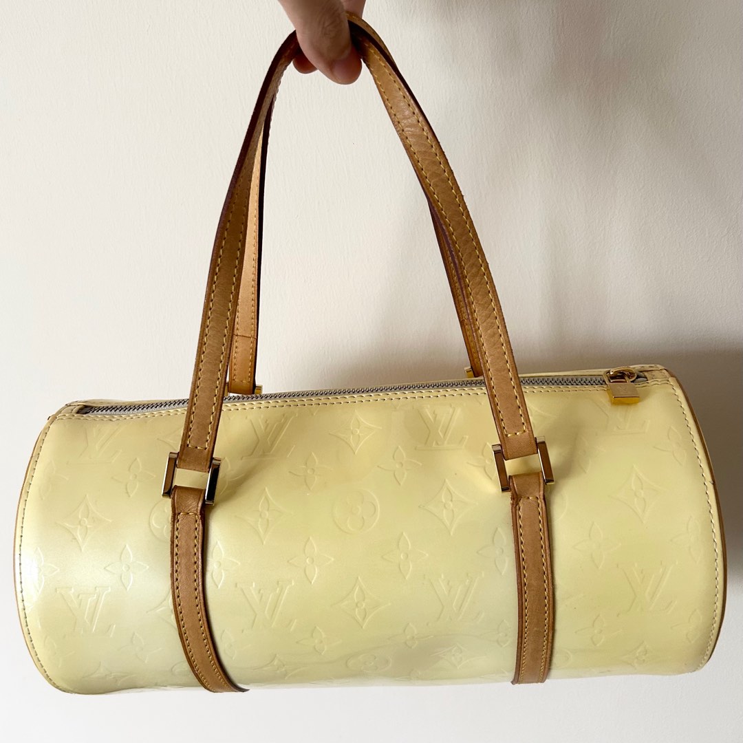 Authentic Louis Vuitton Yellow Vernis Bedford Papillon Shoulder Bag + Dust  Bag