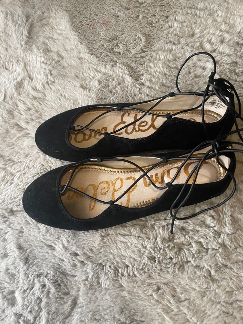 Sam edelman lace shop up flats