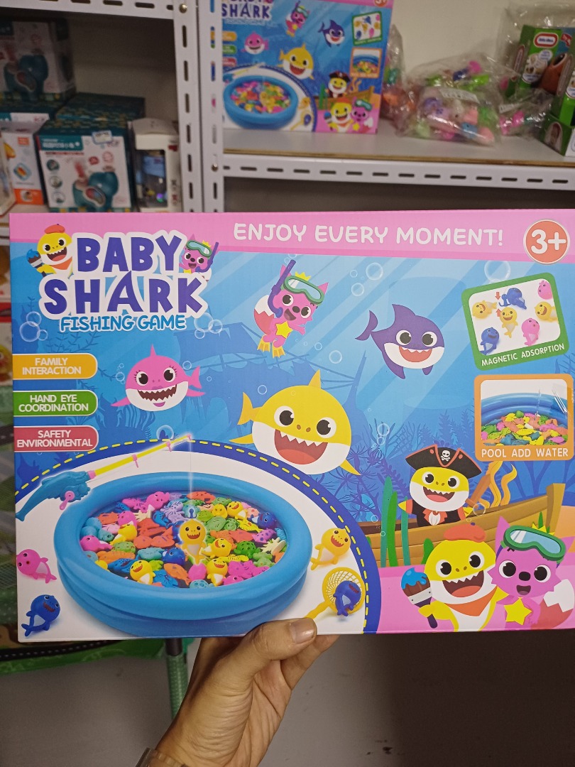 Baby Shark Fishing Game Toy with Small Water Pool and pieces