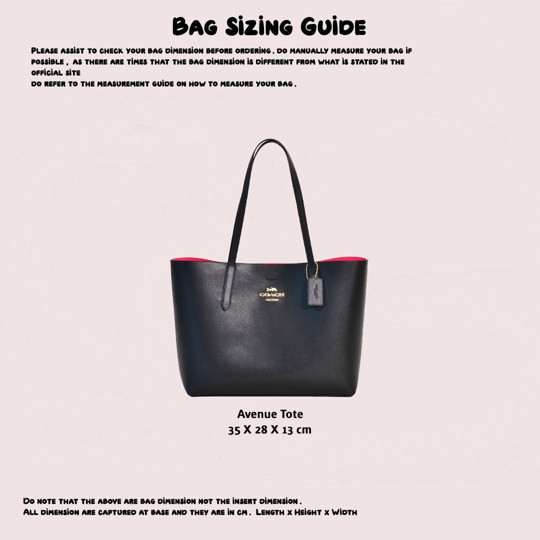 Coach avenue 2025 tote size