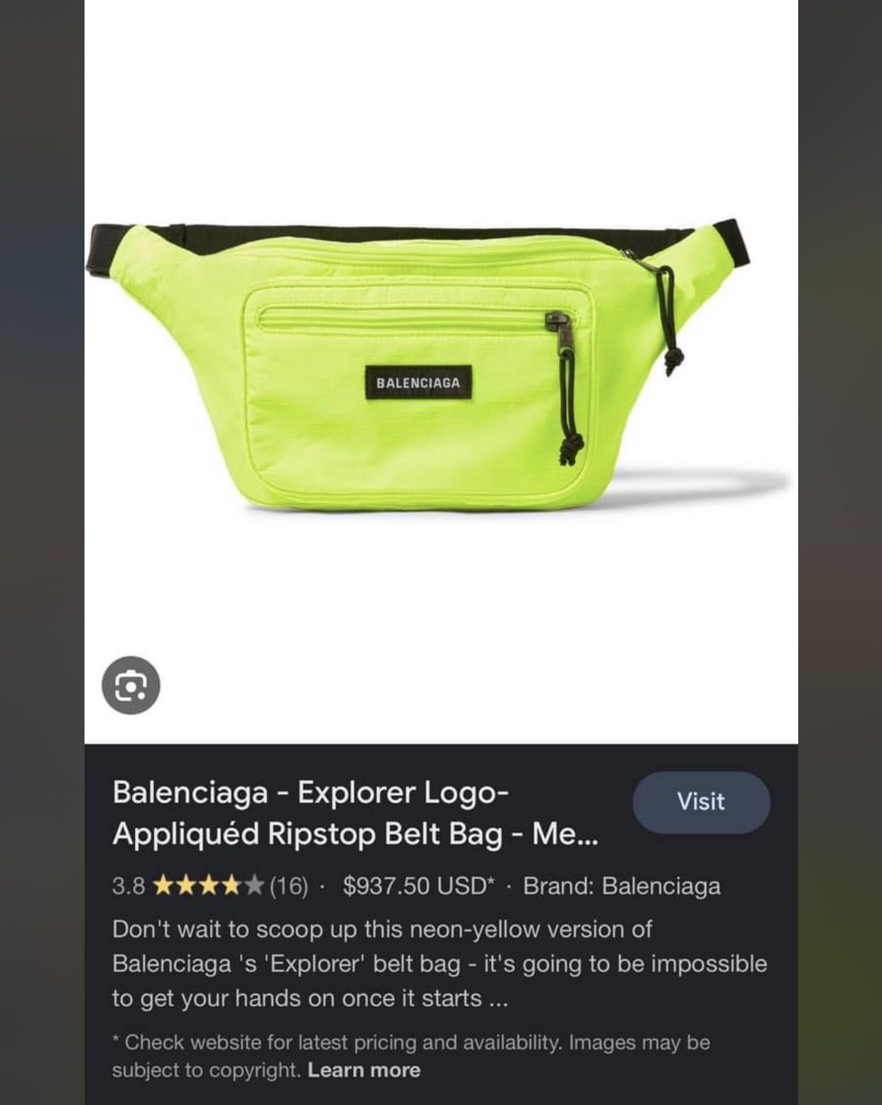 Balenciaga's Explorer Fanny Pack in Neon Yellow