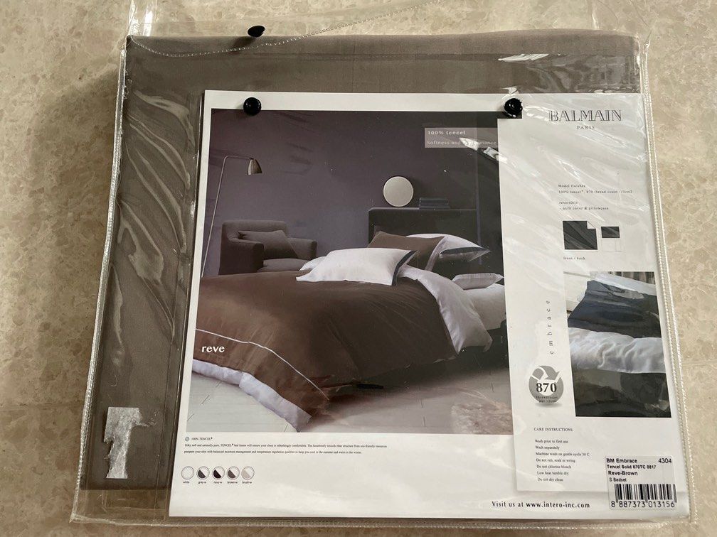 [Balmain] Single bed duvet cover and bolster case only, Furniture