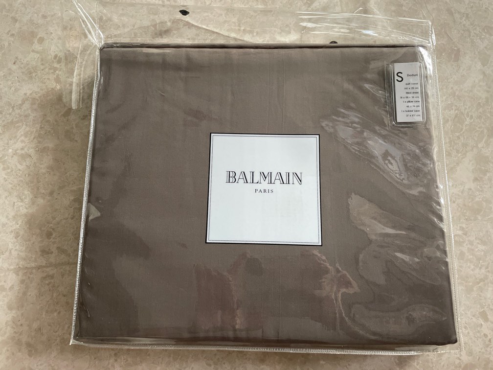 [Balmain] Single bed duvet cover and bolster case only, Furniture