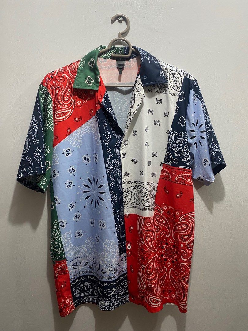 Bandana Print Polo Shirt Men s Fashion Tops Sets Tshirts