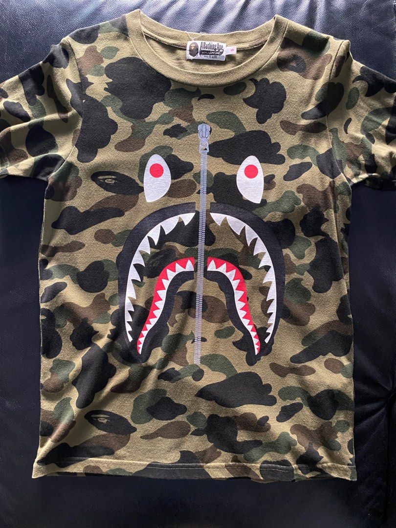 Camo deals shark tee